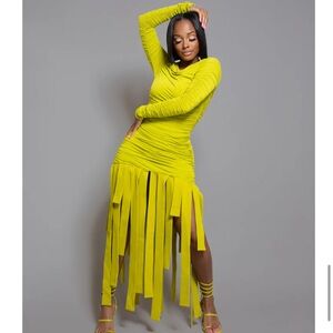 Brand new ‘Irregular Exposure’ Chartruse Dress. NWT